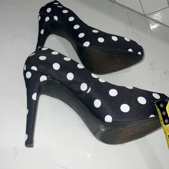 Polka Dot Black and White Women's Heels - Picture 9 of 9